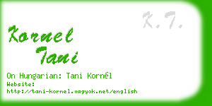 kornel tani business card